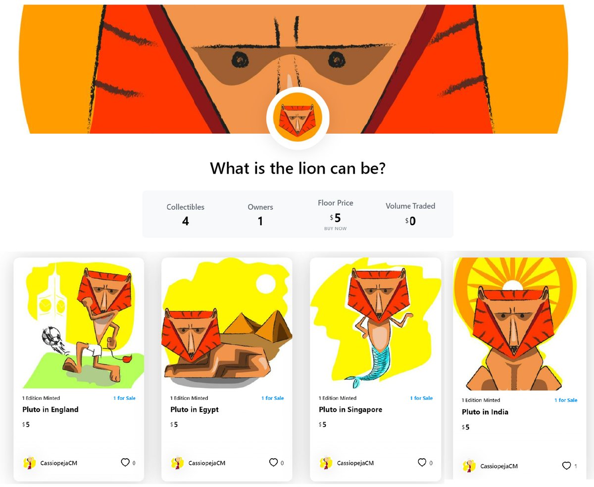 ตอนนี้มี 2 คอลเลคชั่นที่วางแผงใน cryptocomแล้วนะครับผม ราคาย่อมเยา☺️
I have 2 collections drop now. Thanks for every view and collectors.
crypto.com/nft/profile

#NFTTHAILAND  #NFTartists #NFTcollection  #Cryptocom #cryptocomnft  #nftcollector #cryptolion