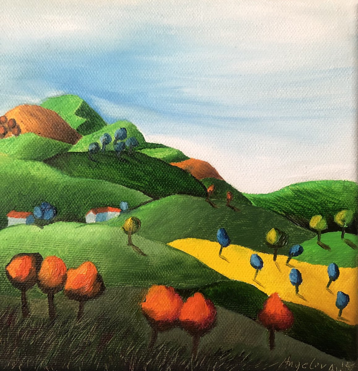 aneli_art's tweet photo. This work is hand made inspired by beautiful Landscape of Bulgarian Village Stolat Name - Memory of Stolat Village - Gergini ✅ 20cm x 20cm Oil on Canvas//aneli_art Physical included/ initial sale #art #oilpainting #nft #NFTCommunity https://t.co/g0OVgMOnaV https://t.co/PdWS27O1KQ