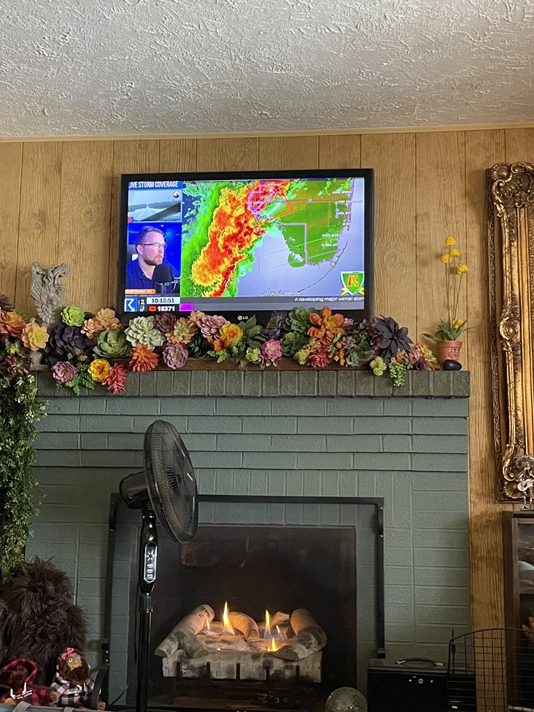 GuyAndHisCamera's tweet image. Hanging out by the fire watching @ryanhallyall as the snow comes down outside and the tornadoes cross Florida. What?
#weather. @ryanhallyall #winter