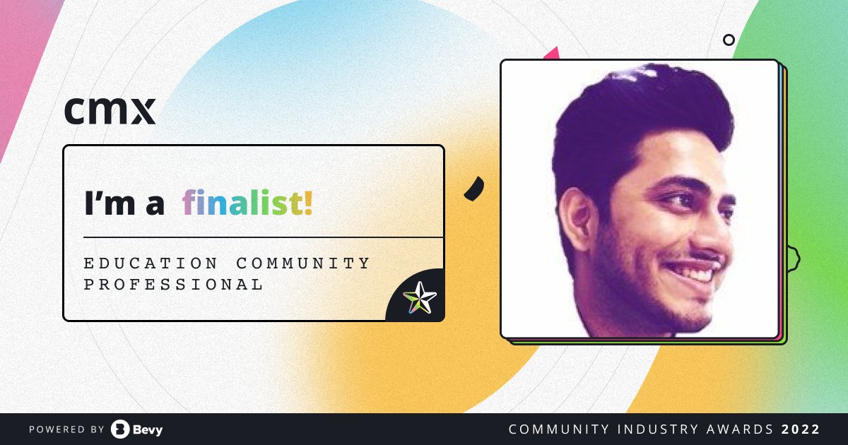 Friends at <a href="/CMX/">CMX</a> informed me that I have been selected as one of the three finalists for Community Professional of the Year – Education Community 🎊🎇

Looking forward to the Community Industry Awards. 

More here: cmxhub.com/the-finalists-…