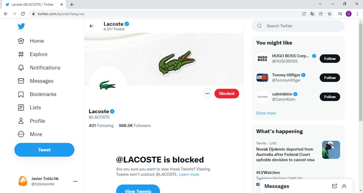 tobioworks's tweet photo. BLOCK LACOSTE
#PlayCollective #Djokovic https://t.co/COBDAln48u