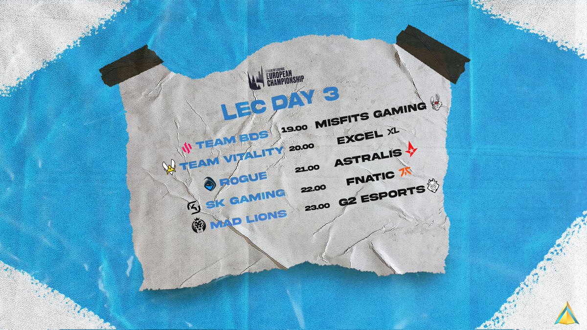 Invadesports's tweet photo. #LEC Süper Hafta bugün oynanacak karşılaşmalar ile sona eriyor.

İlk karşılaşma saat 19.00'da Team BDS ile Misftis Gaming arasında oynanacak. Süper hafta saat 23.00'de gerçekleşecek MAD Lions - G2 Esports karşılaşması ile sona erecek. Armut ve Broken Blade karşı karşıya gelecek. https://t.co/Il3K6nVKb9