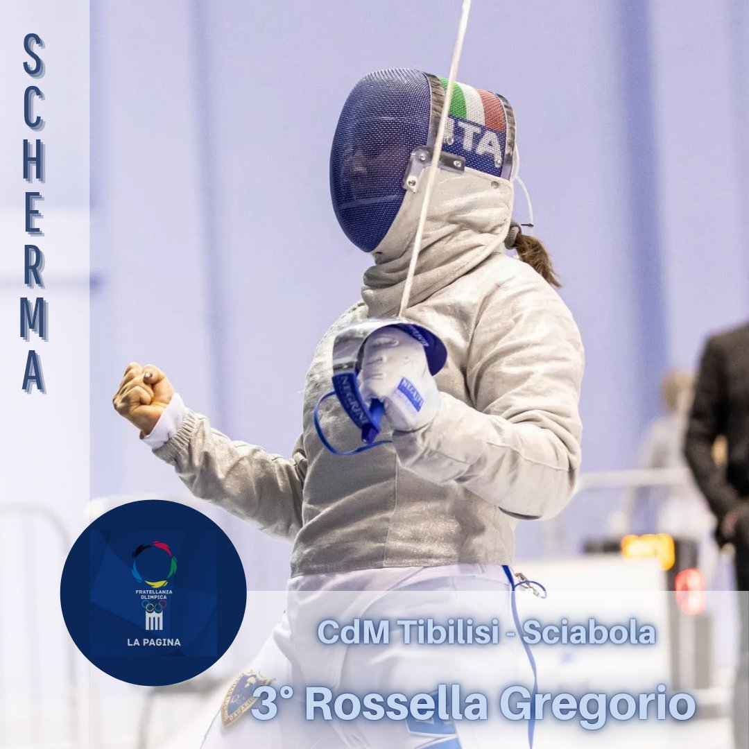 frat_olimpica's tweet photo. #Scherma Podio per Ross! Rossella #Gregorio è terza nella prova di Coppa del Mondo di #Sciabola a Tblisi. Peccato per la sconfitta 14-15 in semifinale contro la francese #Queroli.
@Federscherma | @FIE_fencing https://t.co/lcrEIxUr7H
