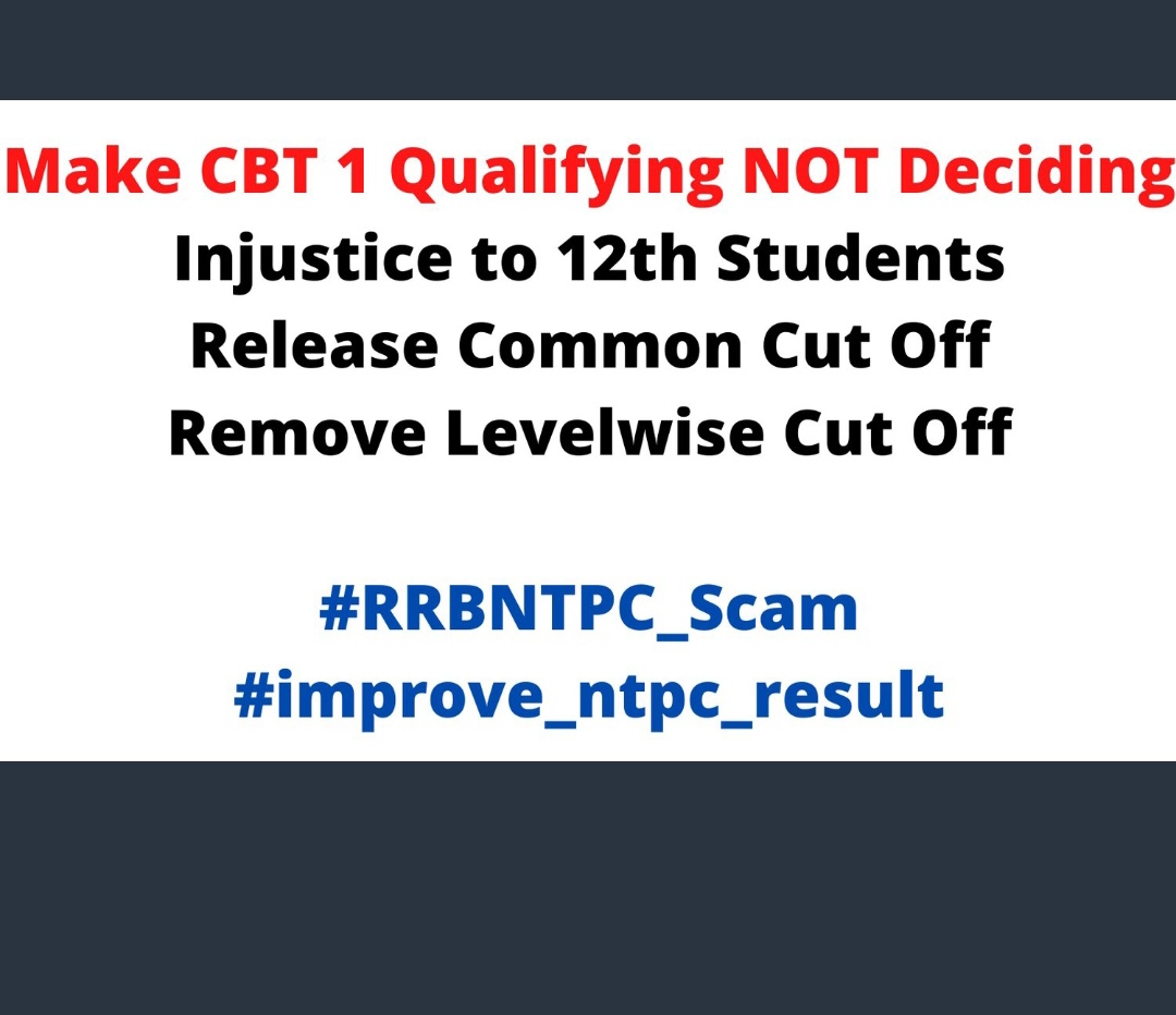 Fight4RightTeam's tweet photo. #RRBNTPC_1student_1result
Railway is playing with student's future
This is not acceptable
Want justice want revised result 
#योगीजी_मुद्दों_पर_बात_करो
https://t.co/9hk1UFskJO