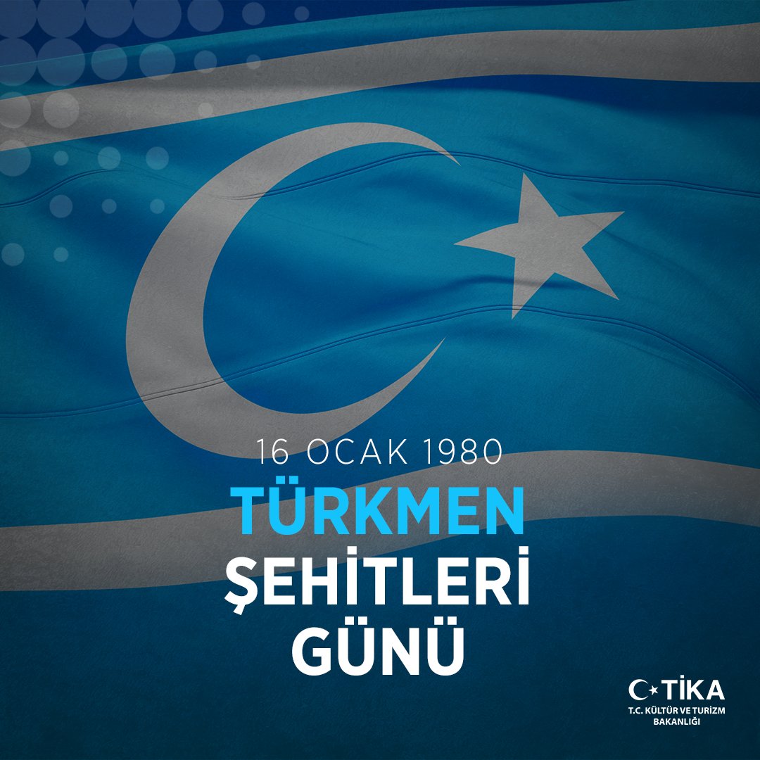 16 Ocak Türkmen Şehitleri Anma Günü’nde vatanı, milleti ve bayrağı için hayatını feda eden Türkmeneli’nin tüm şehitlerini saygı ve rahmetle yâd ediyoruz. 

#TürkmenŞehitlerGünü
#16Ocak1980