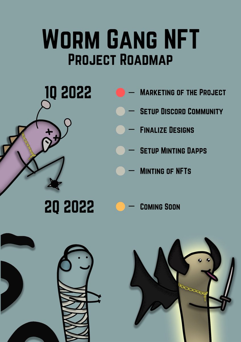Worm Gang NFT Roadmap: 

RT and Follow to be part of the WL