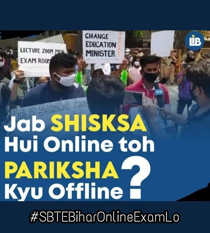 TSYPIndia's tweet photo. We agree that exams r important but on the contrary during this pandemic,we learned nothing. we had to be cut off from our classes due to this pandemic so what should we even write about in our exams?
@NitishKumar  @VijayKChy 
 @NidhiTanejaa @Architguptajii
#SBTEBiharOnlineExamLo https://t.co/Mr4cfanAgT