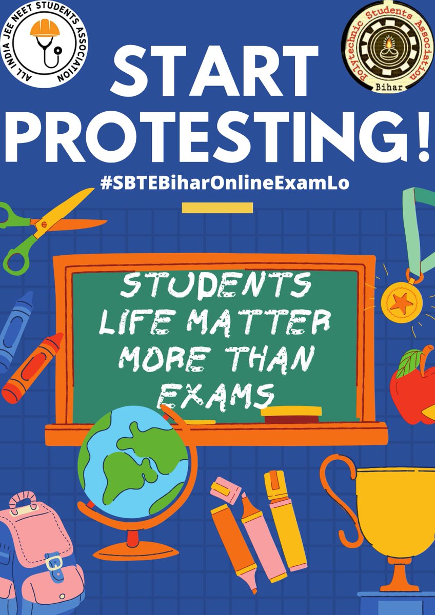 srishtii_05's tweet photo. We agree that exams r important but on the contrary during this pandemic. we learned nothing. we had to be cut off from our classes due to this pandemic so what should we even write about in our exams?

@NitishKumar  @VijayKChy 
 @NidhiTanejaa

#SBTEBiharOnlineExamLo https://t.co/gPnMMezTb0