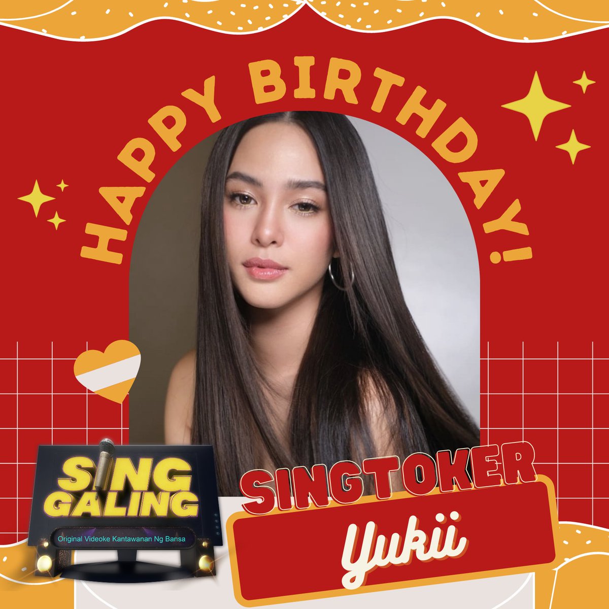 SingGalingTayo's tweet photo. Happy Birthday sa aming napaka-special at napaka-gandang Singtoker-- Yukii Takahashi! 🥳🥳🥳 Send shanghai na lang bhe. We love you! 🎂🎈 @takahashiyukii1 https://t.co/J1FnobXwVr