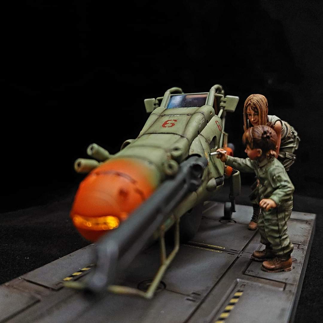 MaKART01750938's tweet photo. 戦闘用モノバイ「ハウンド」
Combat Monobike "Hound"
Wave 1/20 plastic kit with Brick Works and Tori Factory resin figures
by Ming Cho

FB @ kinming.cho.9

#Art #sf3d #マシーネン #マシーネンクリーガー #maschinenkrieger #maschinen #mak #kowyokoyama #横山宏 https://t.co/gxDyRbdG43