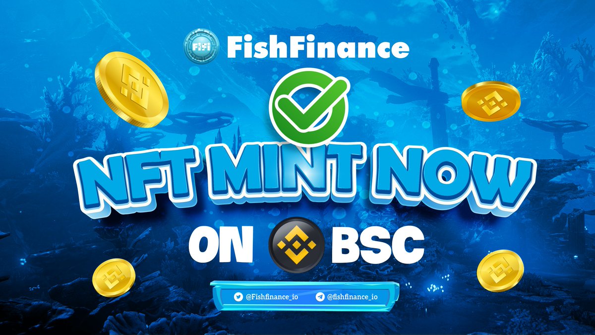 Minting Starts Now on #BinanceSmartChain 

🐳NFT Sale: 1666 #NFTs
🐳Mint now: nft.fishfinance.io 🤩

Join us at t.me/FishFinance_ch… to predict and earn with our minigame! Only 1 hour left.

#FishFinance #RacingFish #FiFi $FiFi