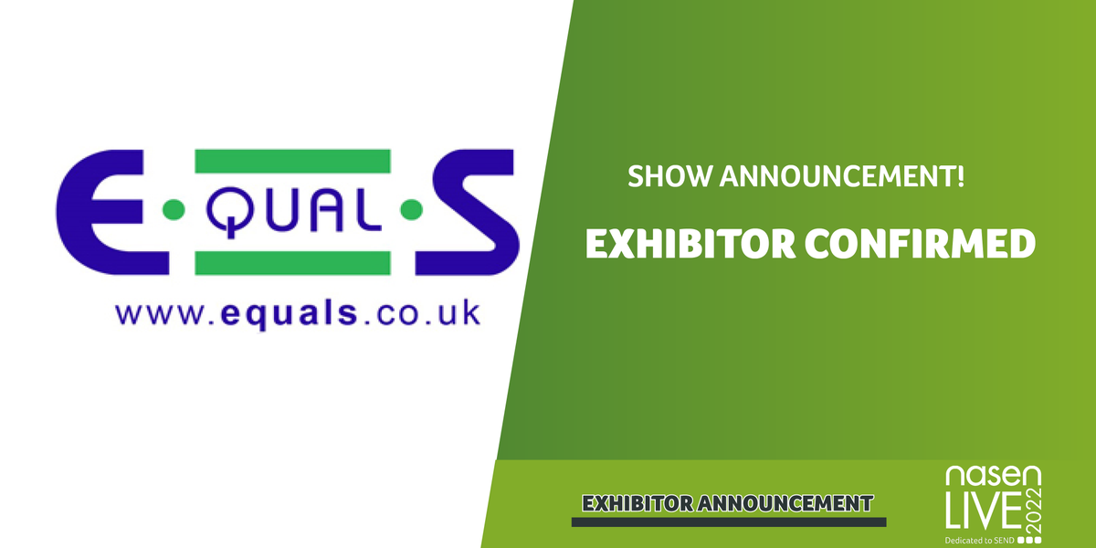 We're proud to announce that Equals will be exhibiting at #nasenLive2022! You can visit them on stand 22 on July 15th!
You can purchase your Early Release ticket today for just £79.00! 
Find out more: ow.ly/wvP150HrIhj
#nasenLive #SEND #InclusionByDesign
<a href="/equals_co_uk/">EQUALS</a>