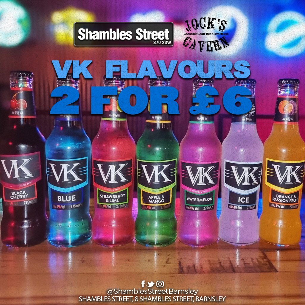 ❤️VK FLAVOURS❤️ 2 FOR £6💪 How about a visit to Jocks or Shambles Street? We accept both bookings