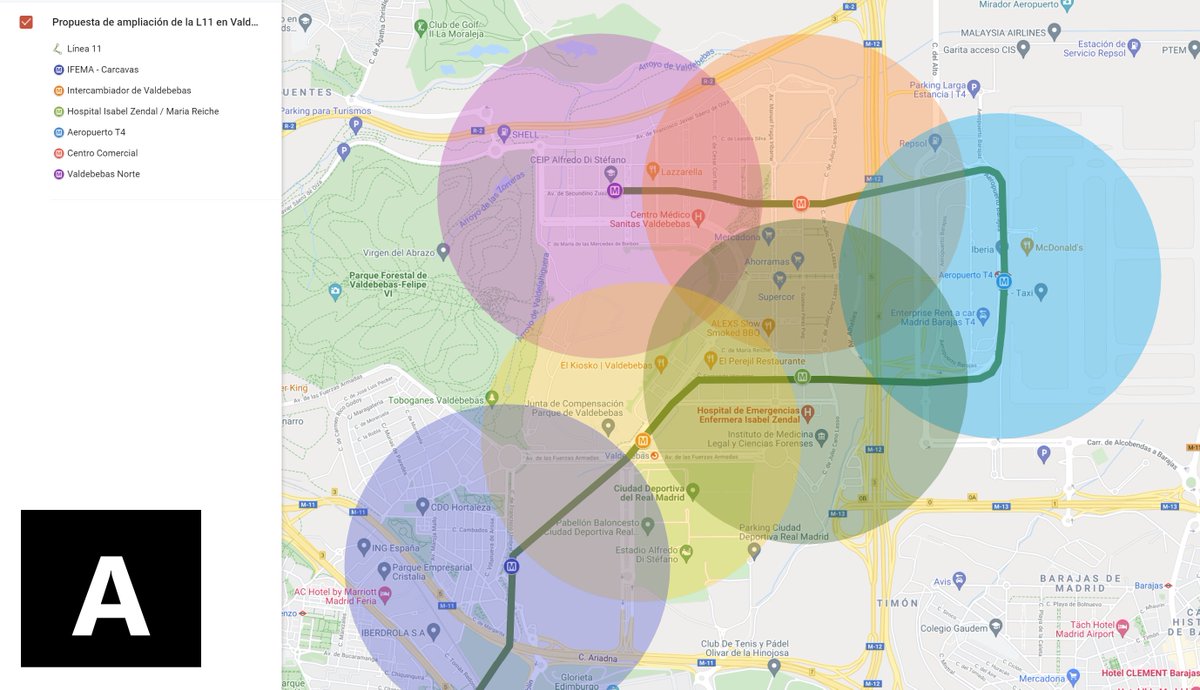 MadridDealers's tweet photo. ¿Qué plan te parece mejor para ampliar el metro a Valdebebas?

A (5 estaciones): 
Cárcavas / C. Justicia / Zendal / T4 / C. Comercial / CEIP Di Stefano y Posible conexión con Sanchinarro

B (3 estaciones): 
C. Justicia / Samaranch-Reiche / Aldecoa-Zuazo / T4 https://t.co/Jc8HXeJhF6