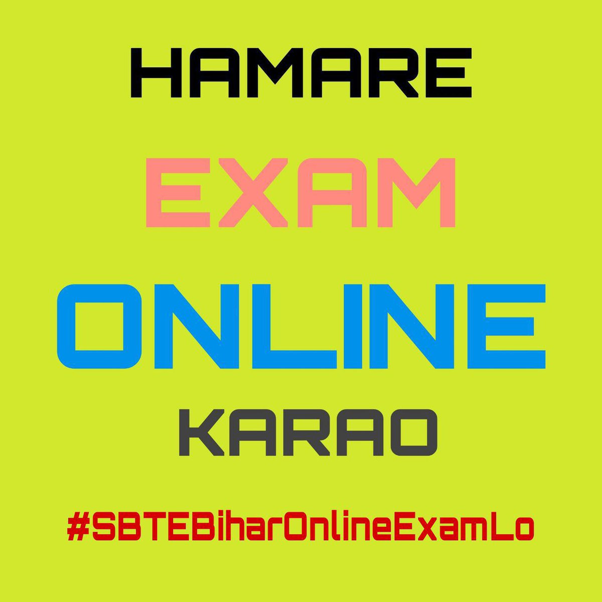 TSYPIndia's tweet photo. You don't have any right to play with Students life.
Should be Conduct online mode examinations.
And Save students future and life.

@NitishKumar @sumit4chakai @VijayKChy @jayantjigyasu
 @tarkishorepd @NidhiTanejaa
@EduMinOfIndia @Architguptajii

#SBTEBiharOnlineExamLo https://t.co/BhXPKlwfzN