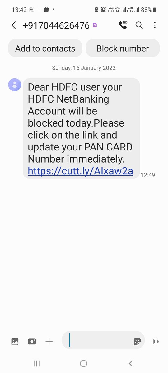 Harish__Bhalla's tweet photo. @airtelindia Pls. Check these SPAM messages and save citizens from Fraudsters! https://t.co/WmsPNyZ1qU