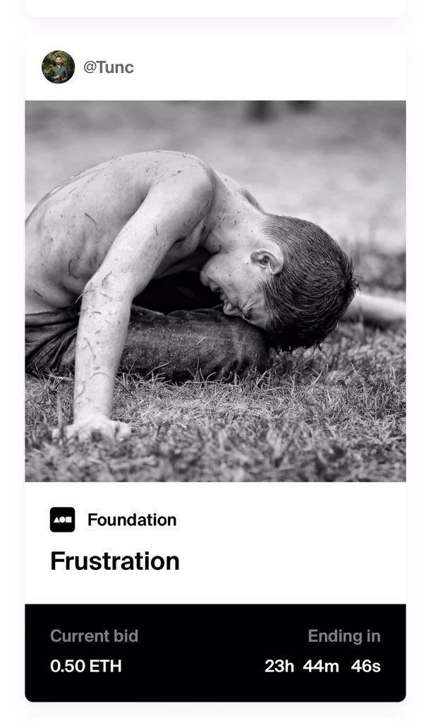 mirkantunc1's tweet photo. My second work called "frustration", which I felt great excitement when I shot and put up for sale on Foundation, is now up for auction. I would like to thank my dear friend @martinoverse , who valued and bought my art. We just have begun. https://t.co/5OIMbLte7D
