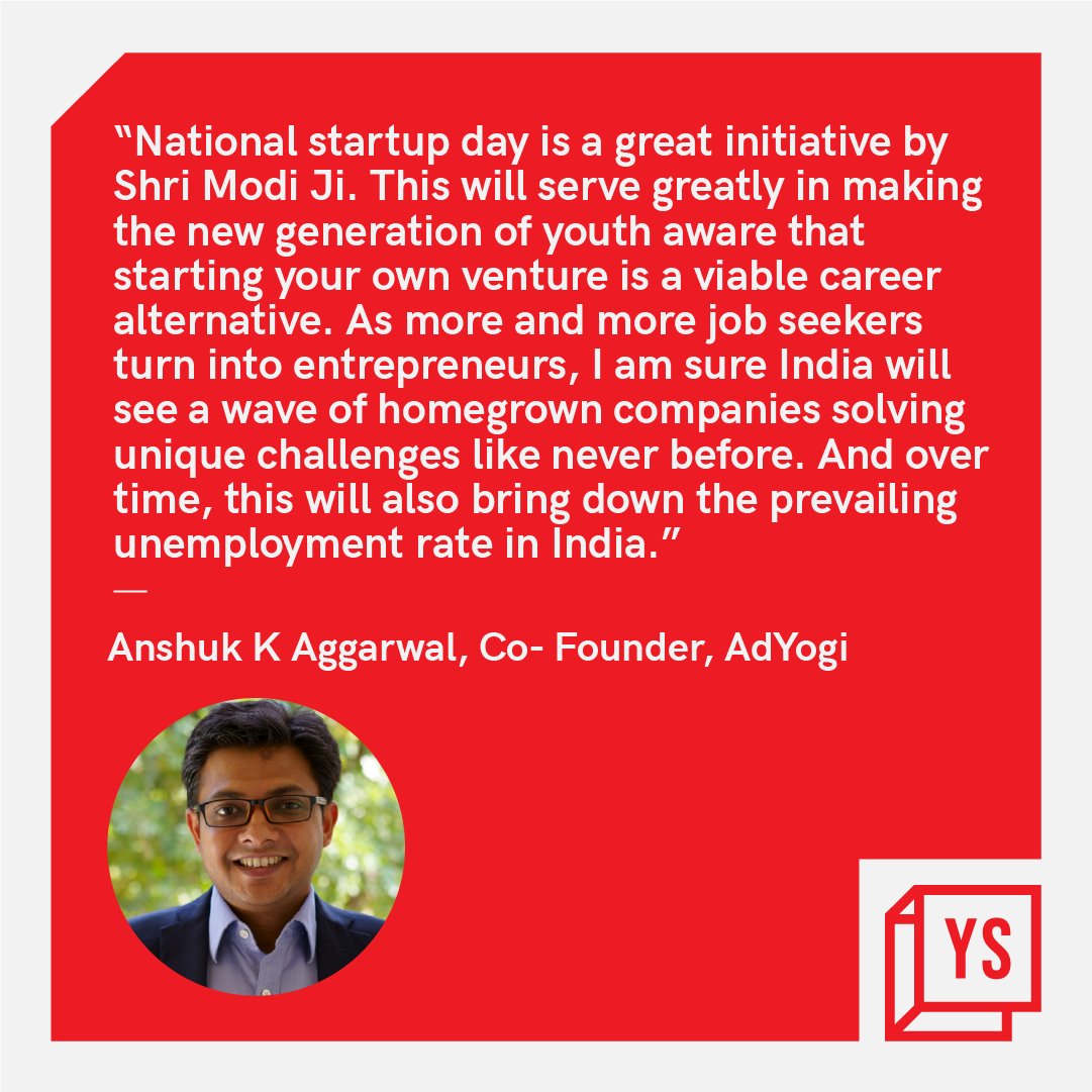YourStoryCo's tweet photo. Founders discuss what 'National Startup Day' means for the Indian startup ecosystem

Read now: https://t.co/EJ4U5y2ujJ

#NationalStartupDay #StartUps4NewIndia @kapilgab @TheOneValley @ZiptraxTech @rohankaji @MabelChacko @BankWithOpen @AdyogiPlatform
