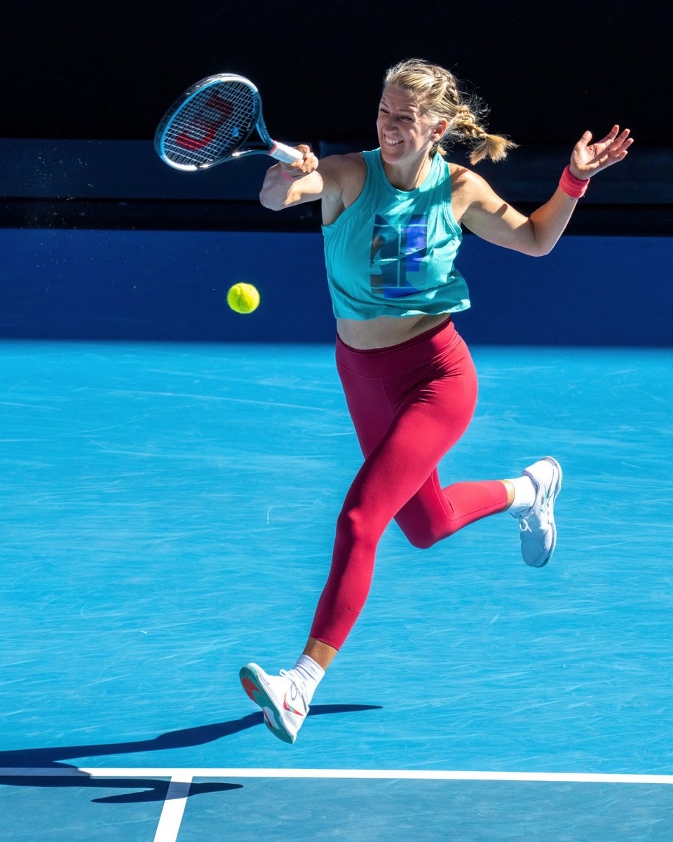 AustralianOpen's tweet photo. Like mother, like son 🎾💙

#AusOpen • #AO2022 • #AOActive • #Practice https://t.co/WesqCeJ6ml