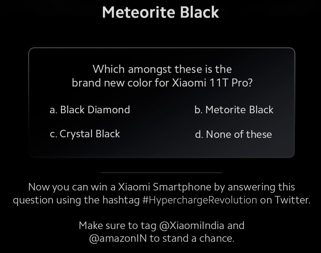 rathinavel10's tweet image. #Xiaomi11TPro has a brand new color named as Meteorite Black

#HyperchargeRevolution #Hyperphone #Xiaomi11TPro #Xiaomi

@amazonIN @XiaomiIndia