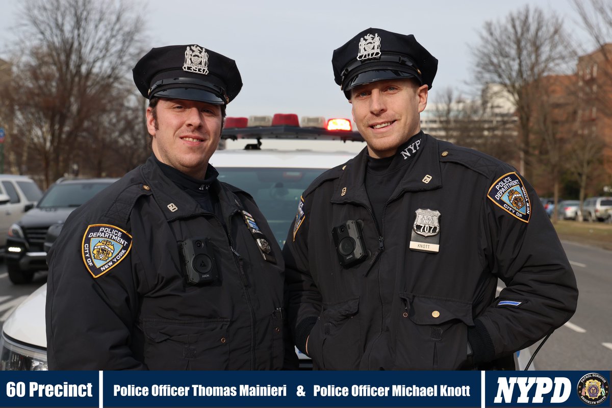 NYPDBklynSouth's tweet photo. Meet PO Thomas Mainieri &amp; PO Michael Knott from the @NYPD60Pct. 

PO Mainieri &amp; PO Knott proudly serve and protect the communities &amp; residents of Coney Island, Brighton Beach, and Sea Gate, Brooklyn. #NYsFinest https://t.co/E0lANuqdVZ