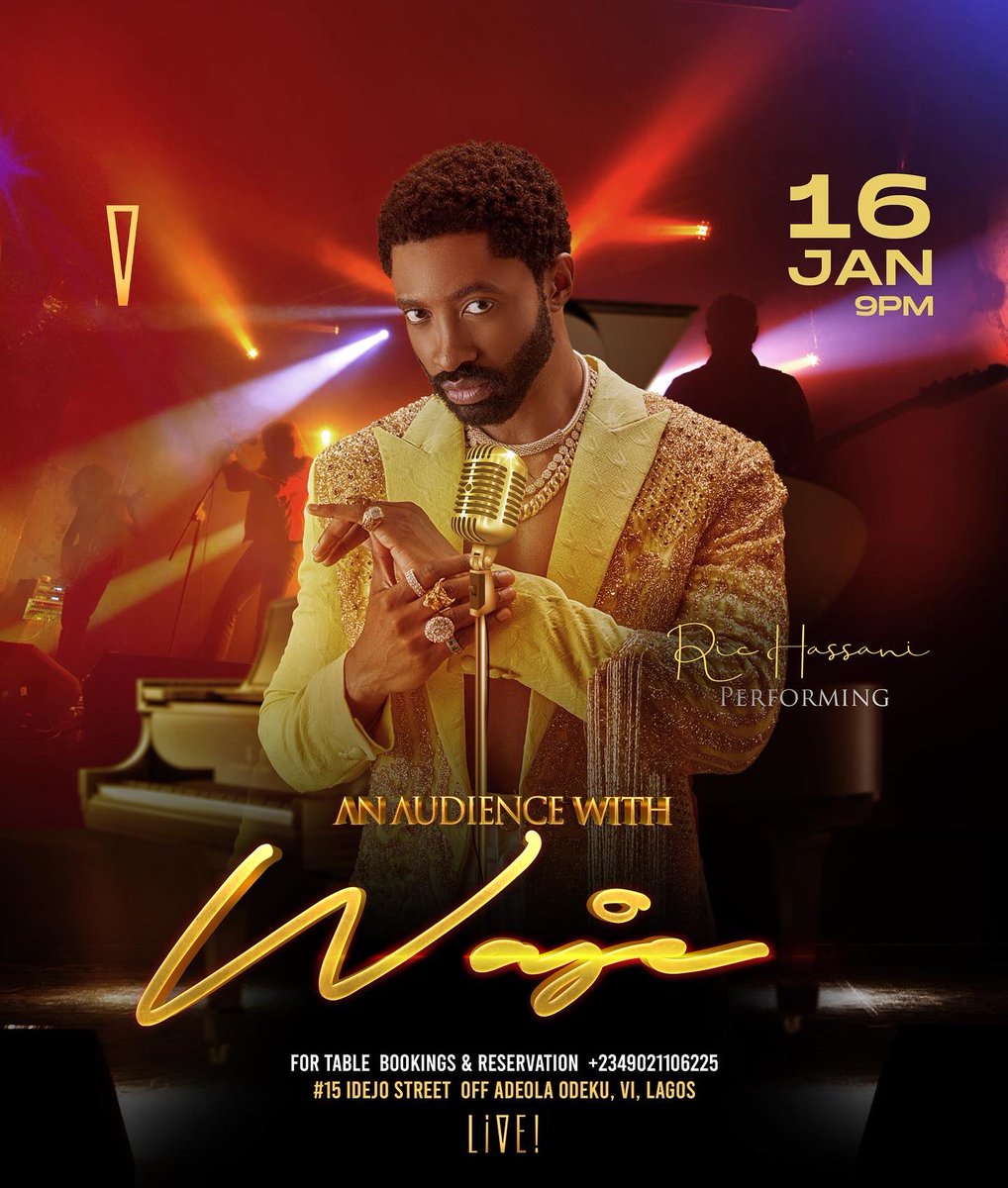 Livelounge_ng's tweet photo. It's going down at Live! TONIGHT!!

An Audience with WAJE (@officialwaje )

Featuring @richassani and @khemmiesings

For table bookings &amp; reservations kindly Call 09021106225.

#livelounge #ExperienceLive #LiveLoungeNG
#richassani #anaudiencewithwaje #waje
#laughoutlive https://t.co/WdDDvMAtlF