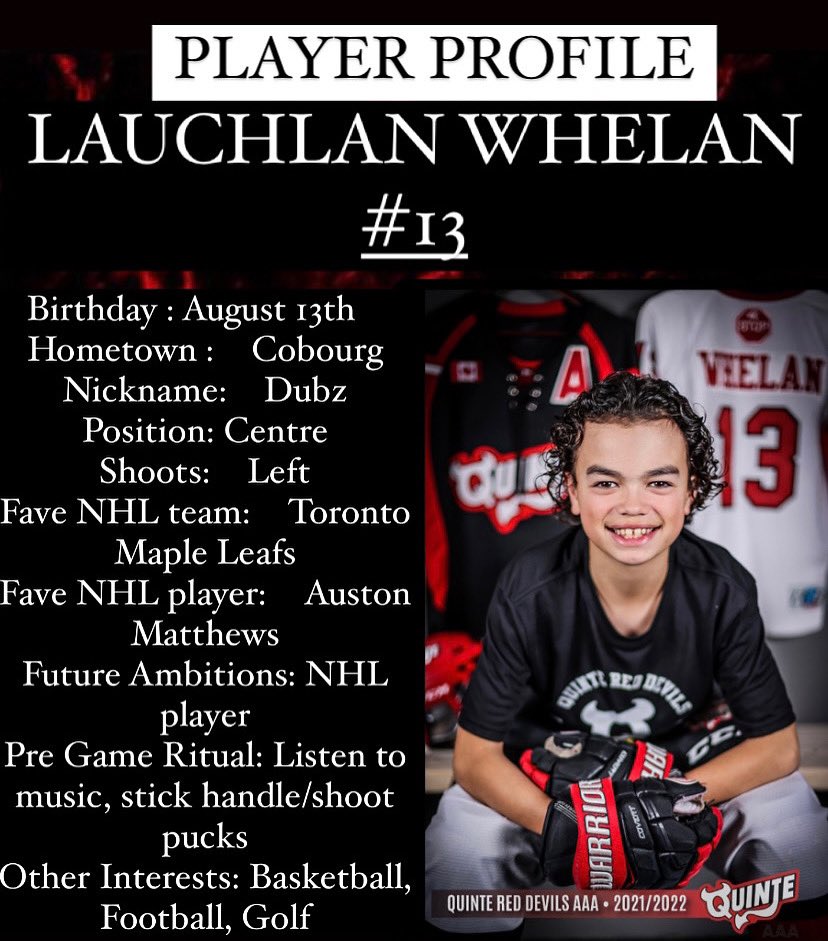 QRDU14AAA's tweet photo. Stampkrete Concrete Contracting Player Profile! π₯ π₯
π
Introducing U12 Quinte Red Devil
Lauchlan Whelan #13
#qrd #omha #etahockey #quintereddevils #aaahockey #totalsportsquinte
@TSportsQuinte @QuinteRedDevil https://t.co/oYyBxRDEdU