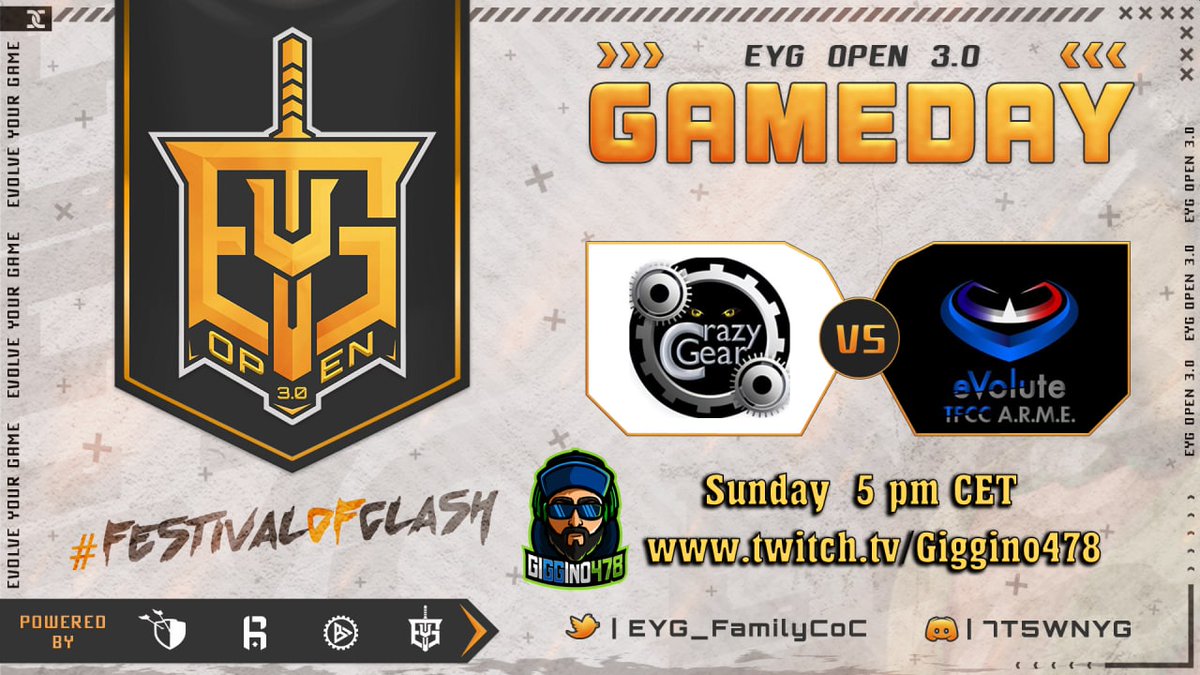 Live today there will be a match not to be missed the French 🇨🇵 team of @eVolute_TFCC will take the field at 17:00 CET 
<a href="/Crazy_Gear_/">Crazy Gear</a> 🆚️ <a href="/tfccarme/">eVolute TFCC A.R.M.E.</a> 

Tournament <a href="/EYG_FamilyCoC/">EYG - Evolve Your Game</a>