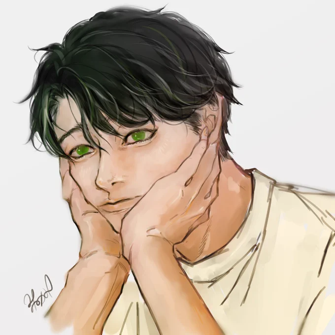 @h_whitewish え!え!よいのですか!??!
でしたらうちの松酒永くんを…お願いしたいです…うさぎさんの描かれるクール系美人が大好きなので… 
