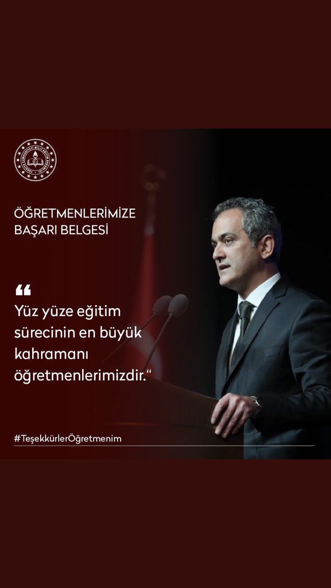Sayın BAKANIMIZDAN TÜM ÖĞRETMENLERİMİZE BAŞARI BELGESİ 🙏
#TeşekkürlerÖğretmenim