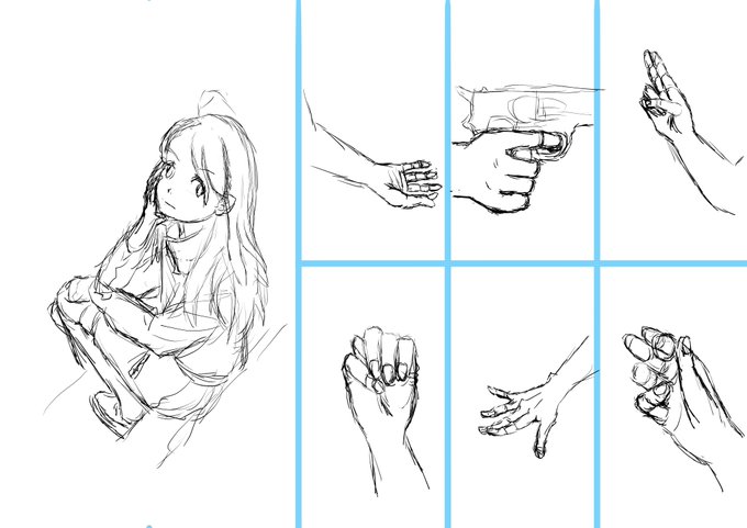 全身と手の練習😃
#模写 