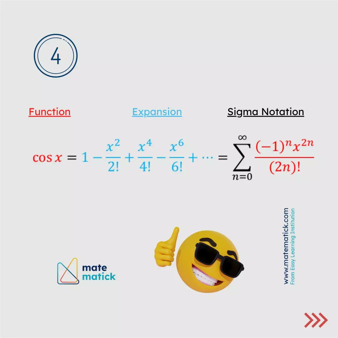 Matematickcom's tweet photo. Five Basic Maclaurin Expansions ✔ https://t.co/5M67vH5s8x