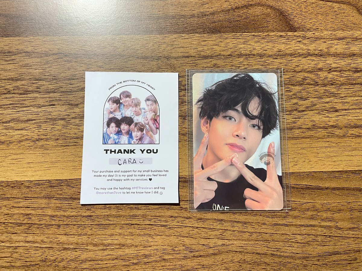 tetebreadcart's tweet photo. surprised how pretty this is in person!! easily part of my top 5 v pcs 🥺💜

my third taehyung pc from @morethan7ove ✨ smooth transaction as always. thank you so much!!! #mt7reviews https://t.co/eJbRixDJNi