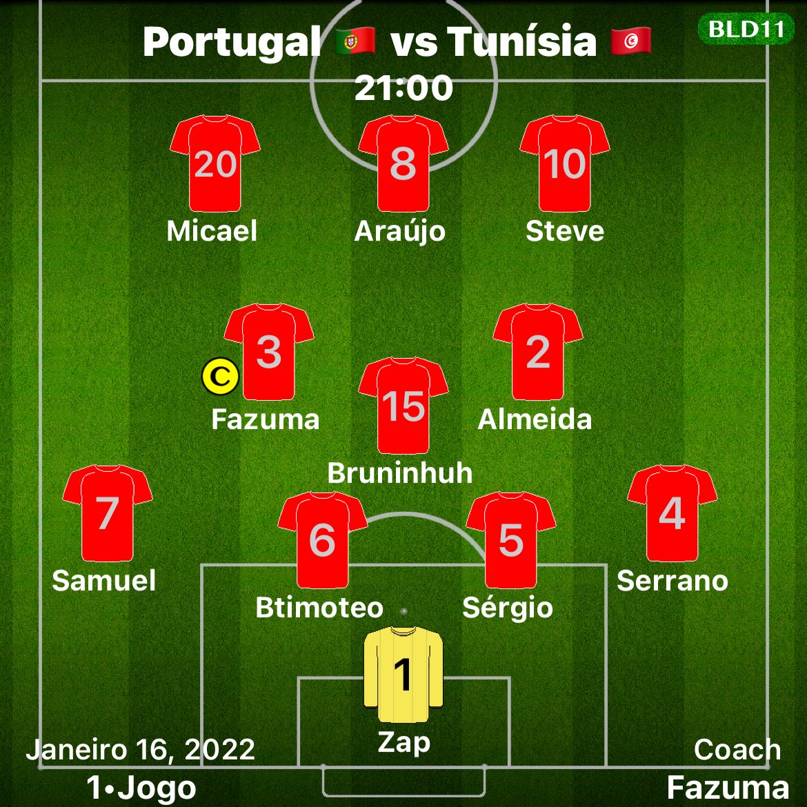 Selecaoptx11's tweet photo. Dia de jogo ⚽️

🏆 Liga das nações 
 4ªJornada 🇵🇹 x 🇹🇳
⌚️ 21:00 
📅 16 Janeiro 
📺 Transmissão —> https://t.co/BMKazsjWli

#VamosComTudo 

Força Portugal🇵🇹🇵🇹🇵🇹 https://t.co/DS1Wxxhf3w