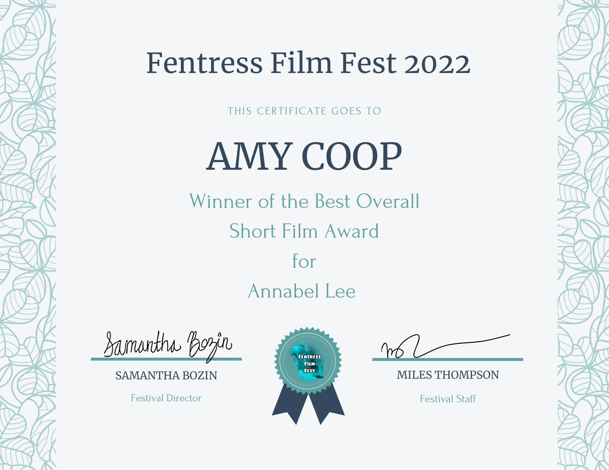 Congratulations to Team AL on another Best Film award. Brilliant achievement! <a href="/theamycoop/">Amy Coop</a> <a href="/AngelicFilms/">Angelic Films</a> @12AngelParker12 #FentressFilmFestival