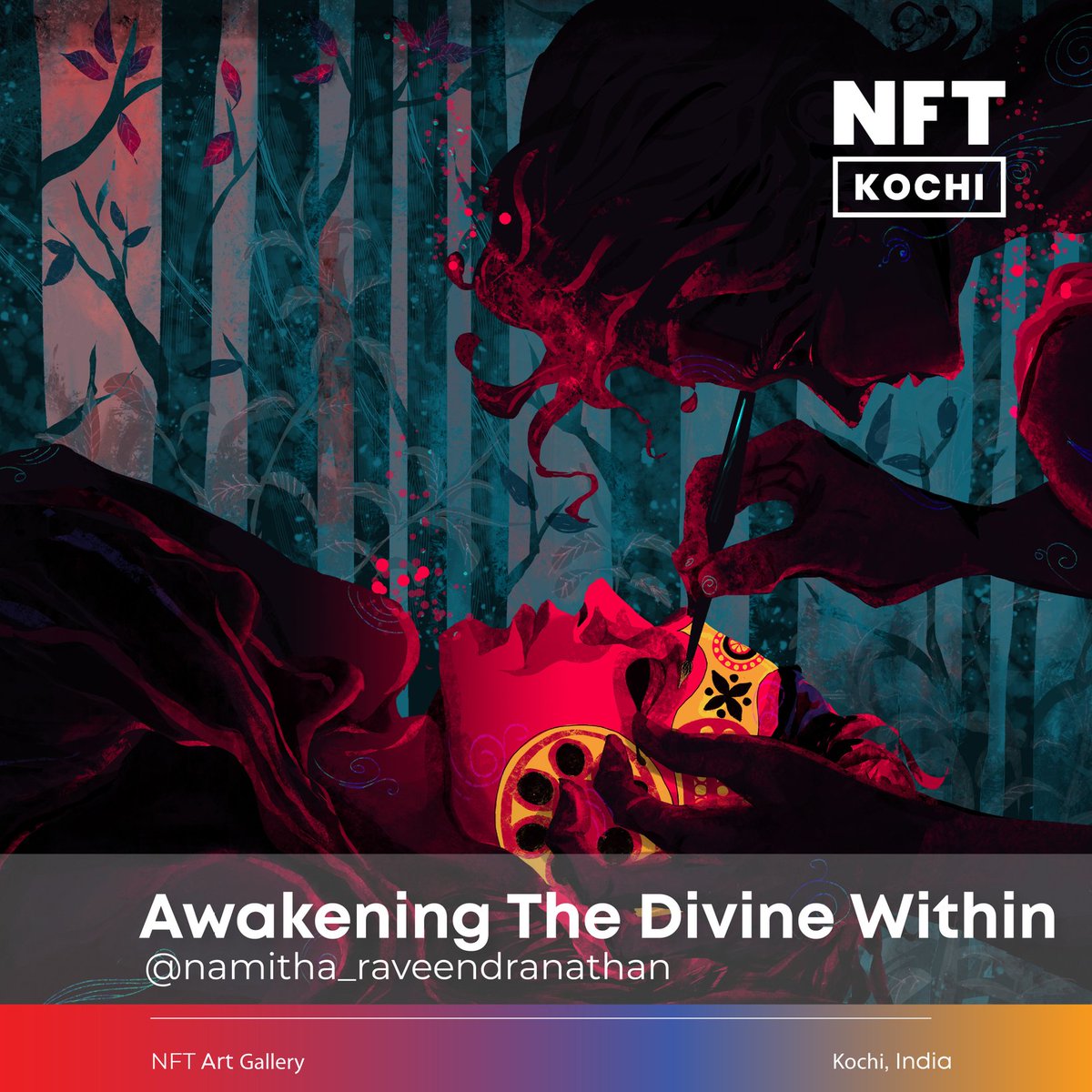 NFTKochi's tweet photo. Awakening The Divine Within by @NamithaRavee 

#NFTKochi2021 #NFTCochin #MetaconIndia #NFTKochi https://t.co/F8ENEcM0Av