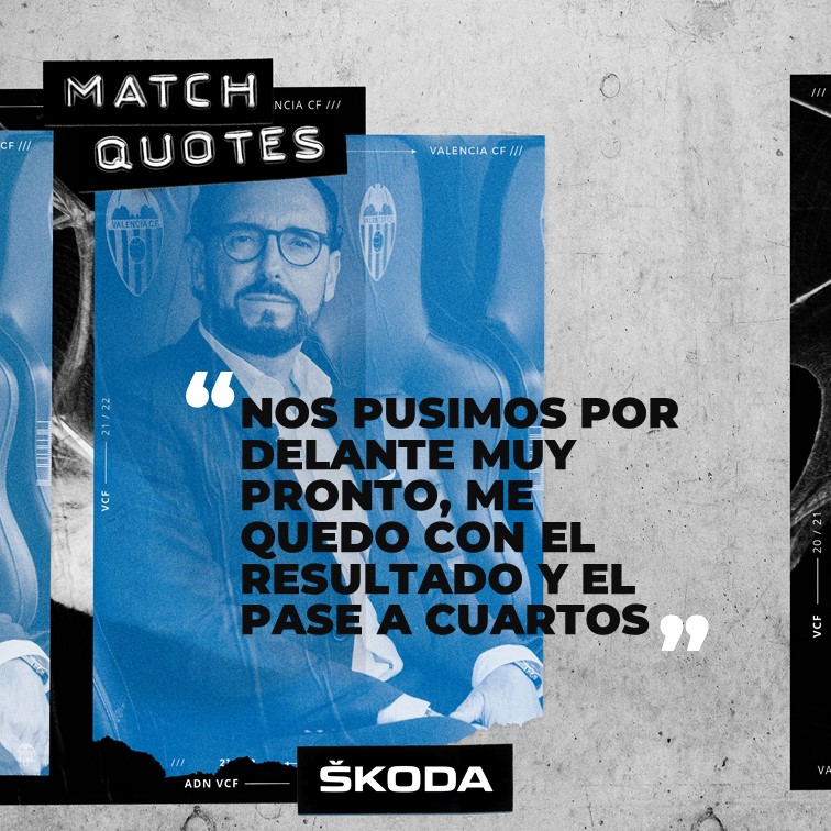 valenciacf's tweet photo. 💬 Bordalás: "Nos pusimos por delante muy pronto, me quedo con el resultado y el pase a cuartos de la #CopaDelRey"
🔗 https://t.co/asx7WkkqZU
#ATBVCF 🔵⚪🦇
#ADNVCF https://t.co/0DuH2Ti9EH