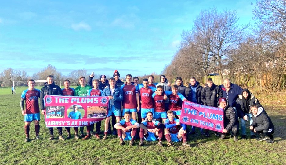 Cheshire @CCFACountyCups Sunday Cup Round 4 Result - Bridge FC 1 @NestonNomadsFC 5 @kaseysmith96 ⚽⚽⚽🎩 @LukeBlondel ⚽ @OllieDuttonn ⚽ Outstanding performance from the whole squad in Widnes against a physical team to get into the quarter final of the Cheshire Cup 💜💜💜🚌🍻