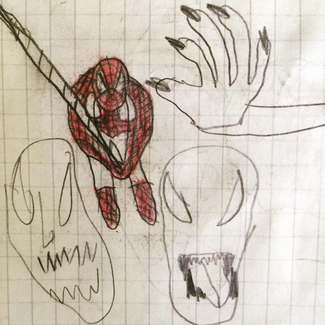 YigitYerka's tweet photo. 10 years old me trying to draw a scene from Spiderman 1994 Animated Series. 😅 https://t.co/BUzDwrCtOd