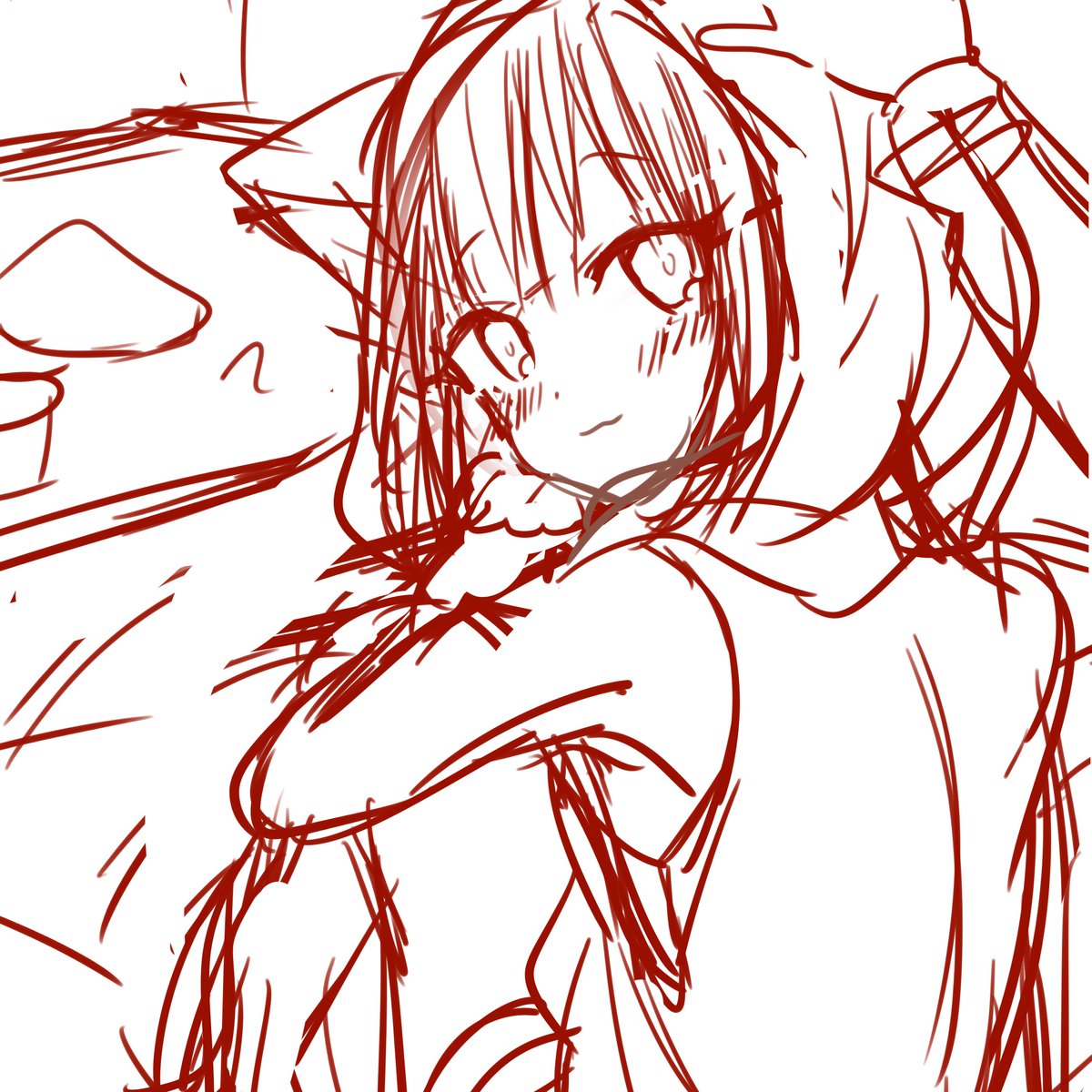 ラクガキとボツラフ供養 宮坂たまきちゃんの絵描いております 今月中に完成 夏菜ゆさく ぬのイラスト