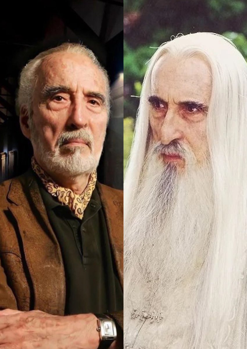 ToIkienverse's tweet image. Sir Christopher Lee: 

Estuvo en la Segunda Guerra Mundial y se unió a las fuerzas aéreas, ahí se dedicó a cazar n*zis. Conoció a Tolkien en persona en un pub y fue descendiente de Carlo Magno. 

Este hombre ha vivido una vida de película.