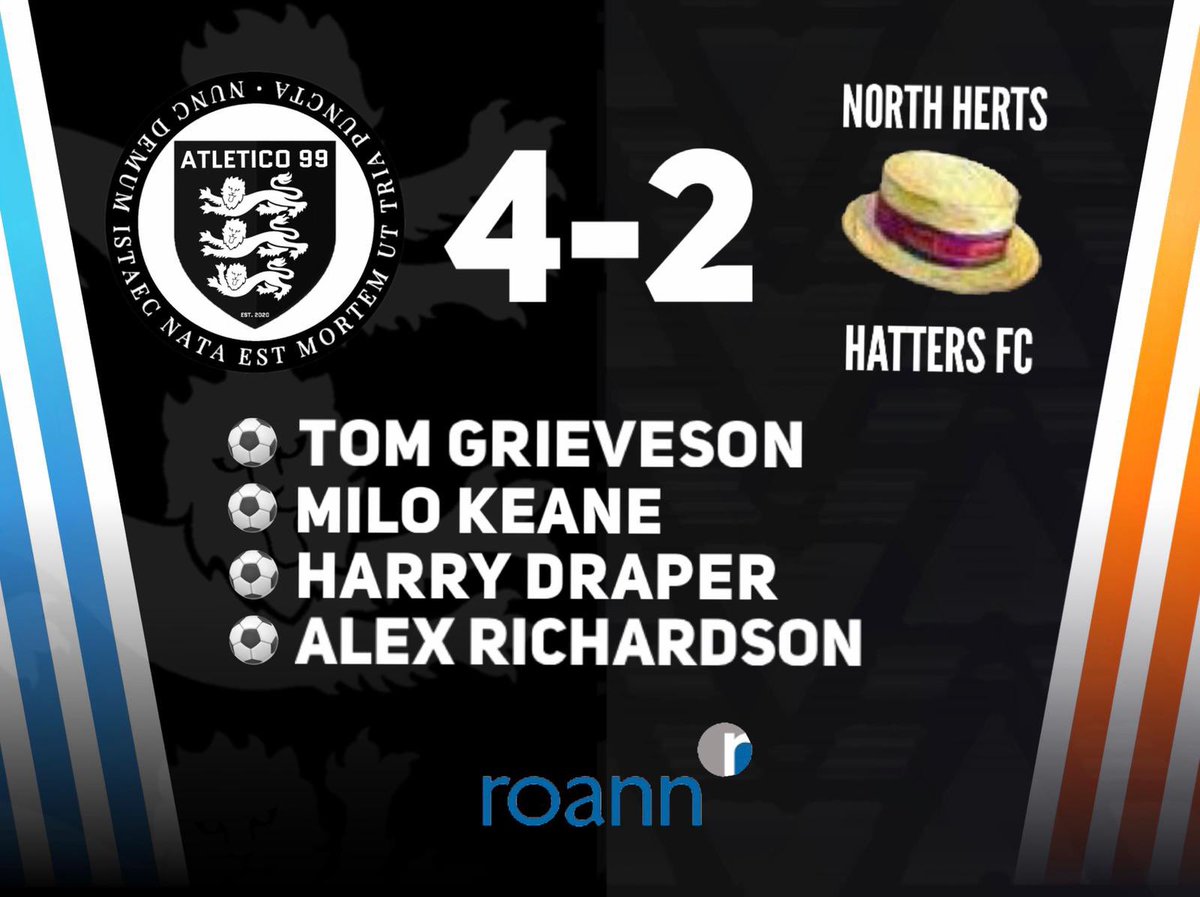 We are back to playing and back to winning ways. <a href="/Greffooooo/">Tom Grieveson</a> opened the scoring. <a href="/milo_keane/">Milo Keane</a> doubled our lead, before <a href="/HDrxper/">HD</a> opened his Atletico account to make it 3-0. 2 set pieces later and it’s 3-2, in before <a href="/AlexRicho99/">Alex richardson</a> lobbed the keeper from 25 yards. Vamos Atleti!💙