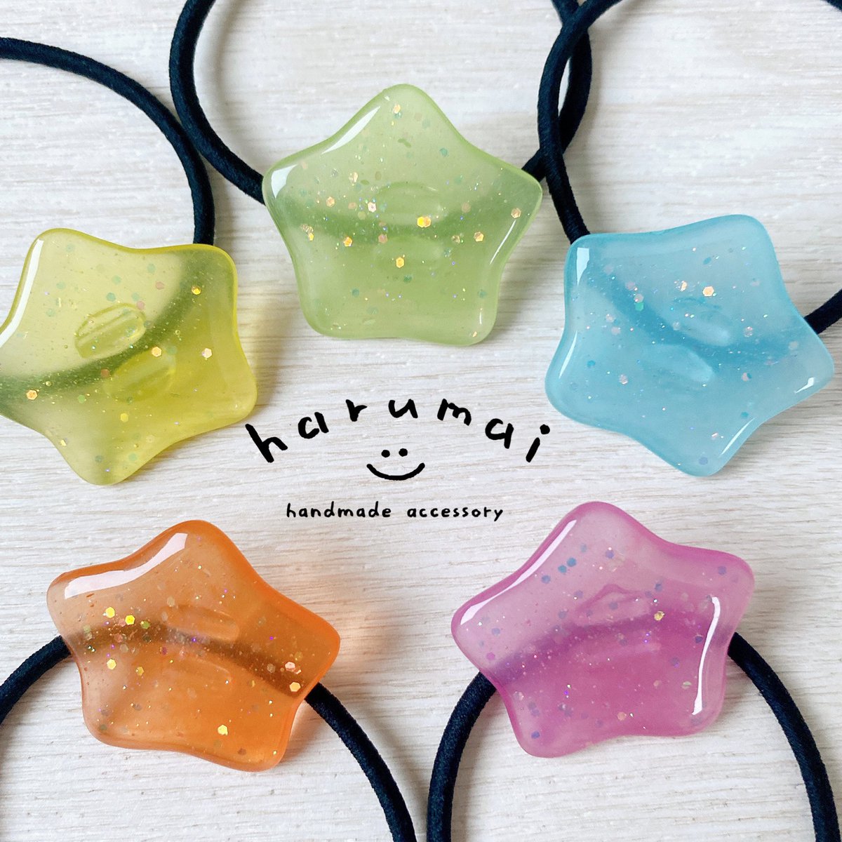 harumai93's tweet photo. 新作✨カラフルな星のヘアゴム‼️
キャンディみたい🍬 https://t.co/w1NUOpft0A