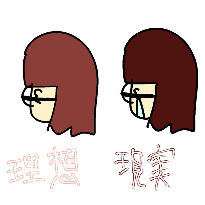 理想と現実のtwitterイラスト検索結果 理想と現実のtwitterイラスト検索結果