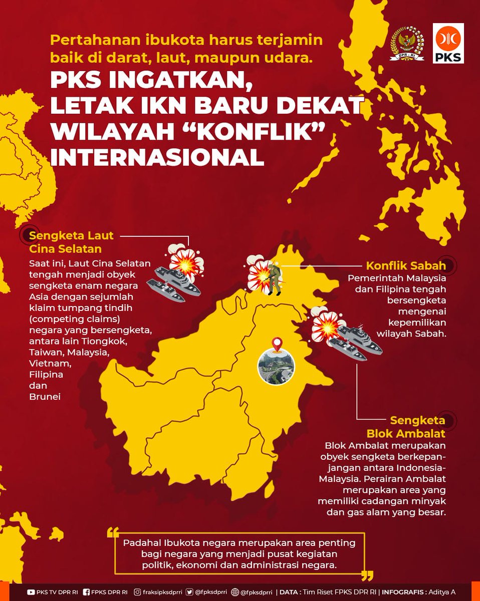 PKS ingatkan, Letak IKN baru dekat dengan wilayah Konfilik Internasional #TolakIbukotaBaru