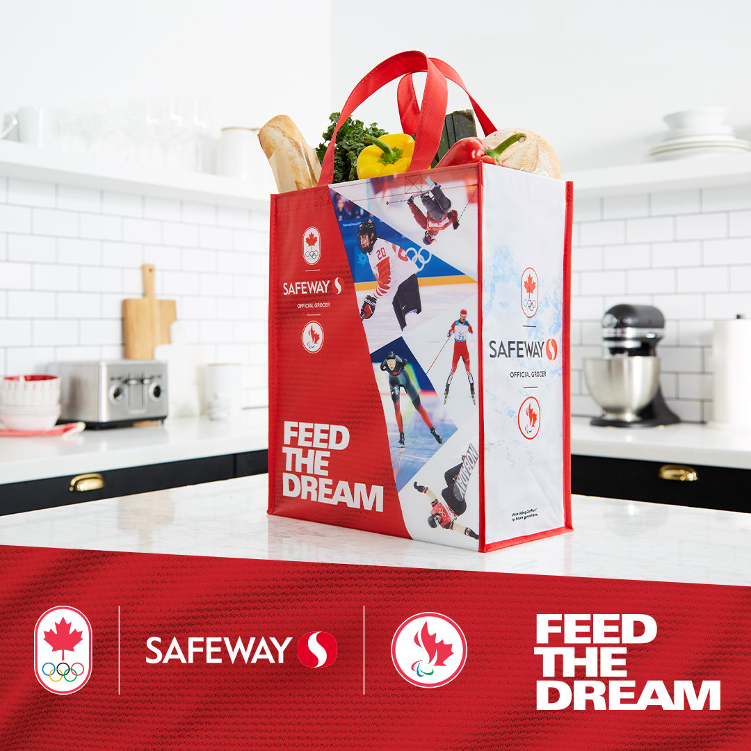 They’re here, again! Our limited edition Feed The Dream reusable bags are perfect for shopping and displaying your Team Canada pride. Plus, proceeds from sales help support our Olympic and Paralympic athletes. Be sure to pick one up on your next visit in store.