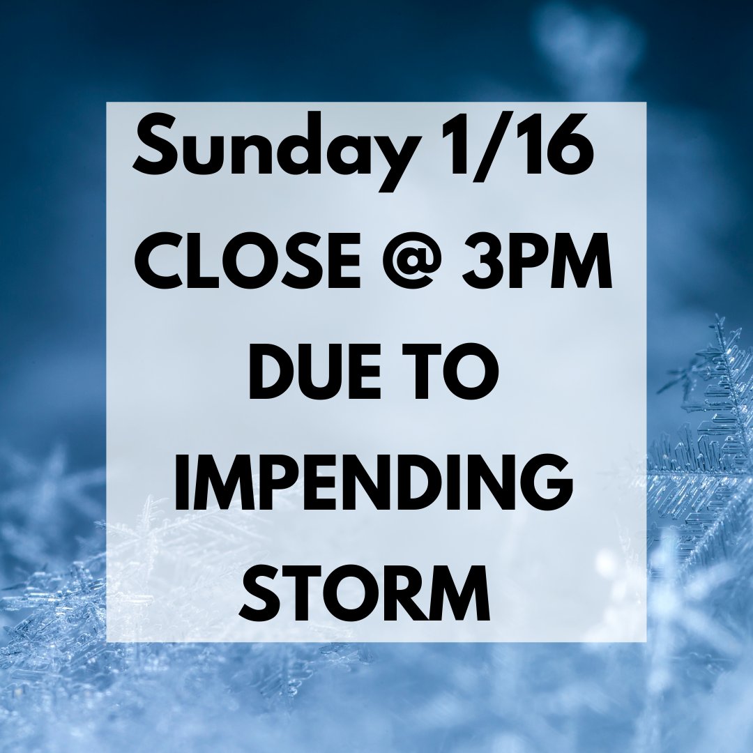 FabbioliWines's tweet photo. Sunday, Jan 16th - Due to the impending storm the Tasting Room and Grounds will CLOSE @ 3pm - Please Stay Safe!❄️🌨️ Watch our feed for updates. https://t.co/FhuQuWMzpP