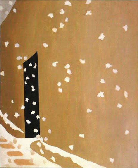 rabihalameddine's tweet photo. Georgia O'Keeffe, Black door with Snow, 1955, oil on canvas, 36 x 30 https://t.co/avoGWTVwRB