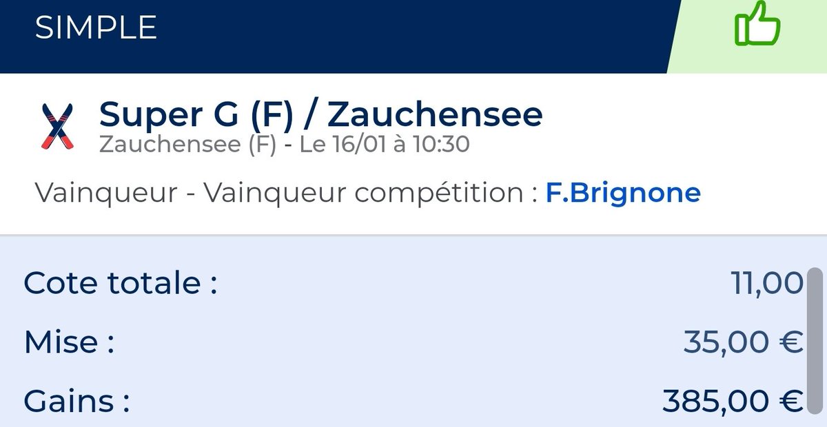 pronoland_'s tweet photo. La reine Brignone 😍😍😍

Le grosse mise podium à 3.5 et la grosse cote victoire à 11, magnifique 🤑

❤/RT si t'as encaissé !!!!! https://t.co/B8jtLrmkSa