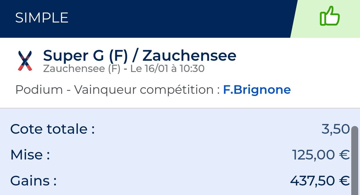 pronoland_'s tweet photo. La reine Brignone 😍😍😍

Le grosse mise podium à 3.5 et la grosse cote victoire à 11, magnifique 🤑

❤/RT si t'as encaissé !!!!! https://t.co/B8jtLrmkSa